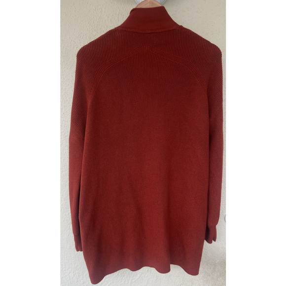 Lululemon Merino Wool Ribbed Long Wrap Sweater Cardigan Cayenne 8 Thick Layer - Picture 4 of 7